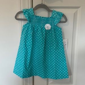 Nwt dress 2t polka dot turquoise blue